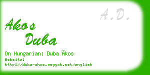 akos duba business card